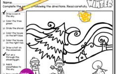 Winter Following Directions Activity - Your Therapy Source inside Following Directions Christmas Worksheets