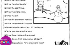 Winter Following Directions Activity - Your Therapy Source with Following Directions Christmas Worksheets