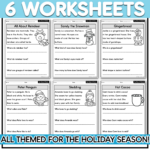 Winter Themed Reading Comprehension | Kindergarten & First Grade Throughout Christmas Themed Reading Comprehension Worksheets
