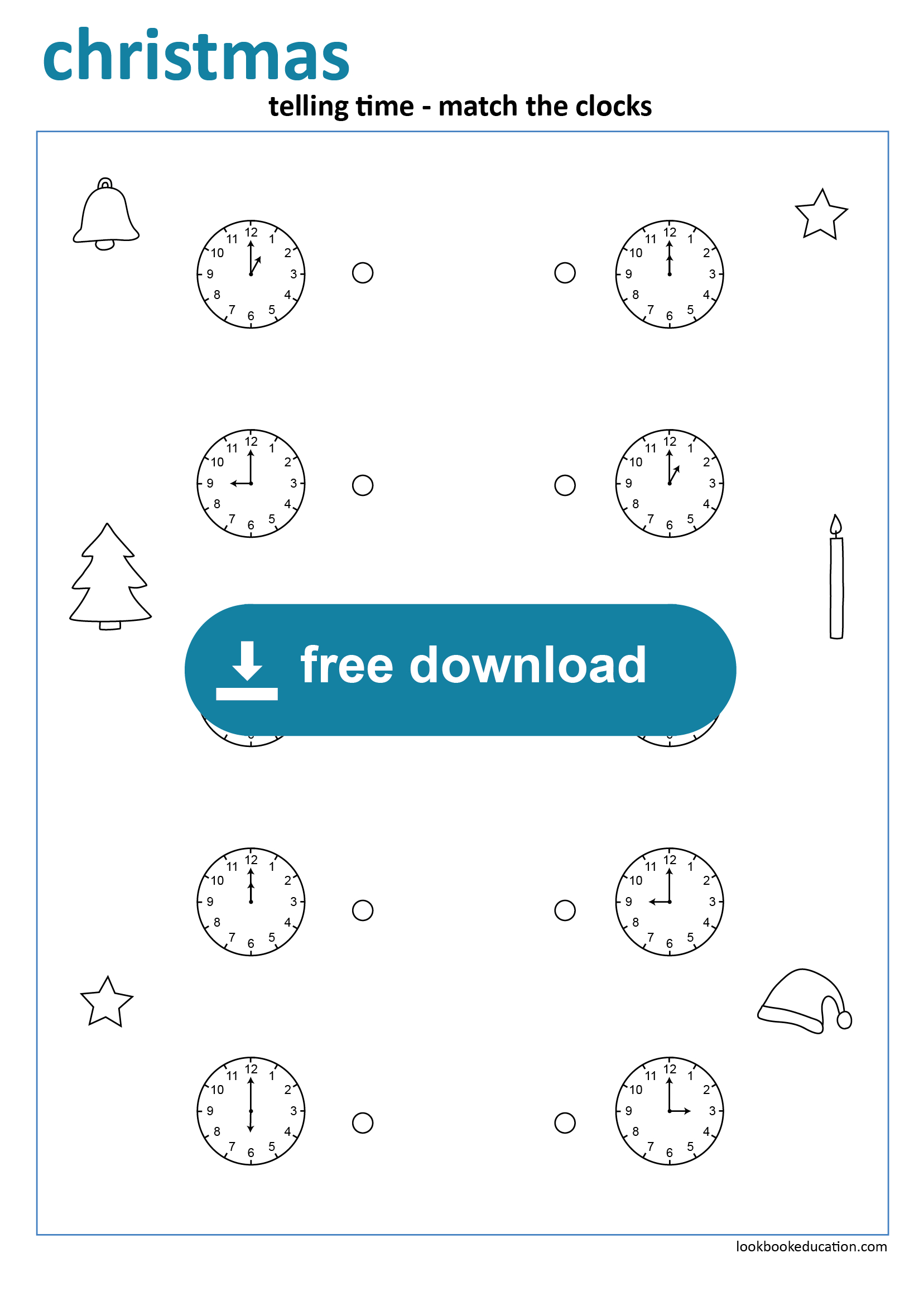 Worksheet Christmas Telling Time - Lookbookeducation pertaining to Christmas Telling Time Worksheets