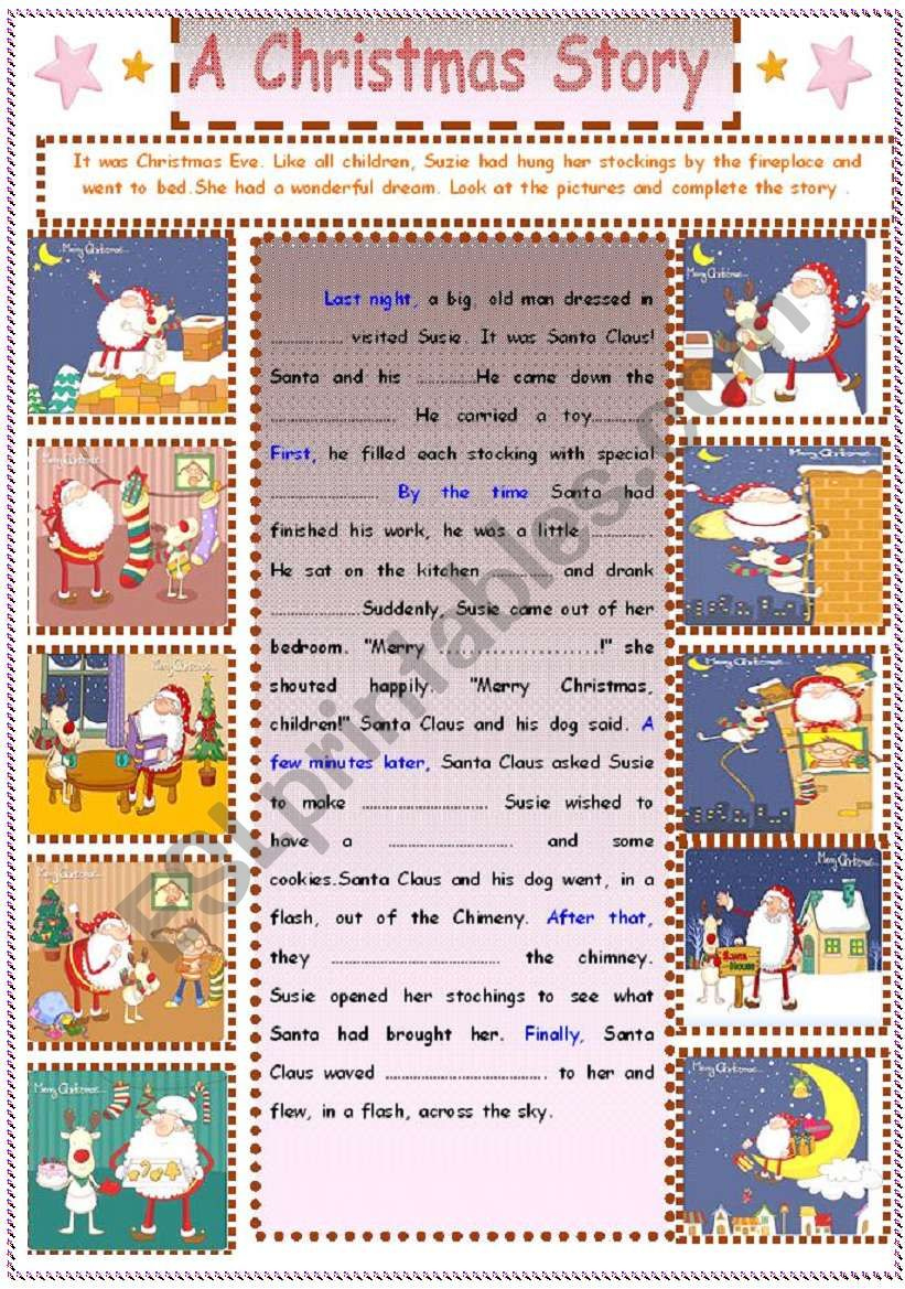 Writing : A Christmas Story - Esl Worksheetsruggy within Writing A Christmas Story Worksheets